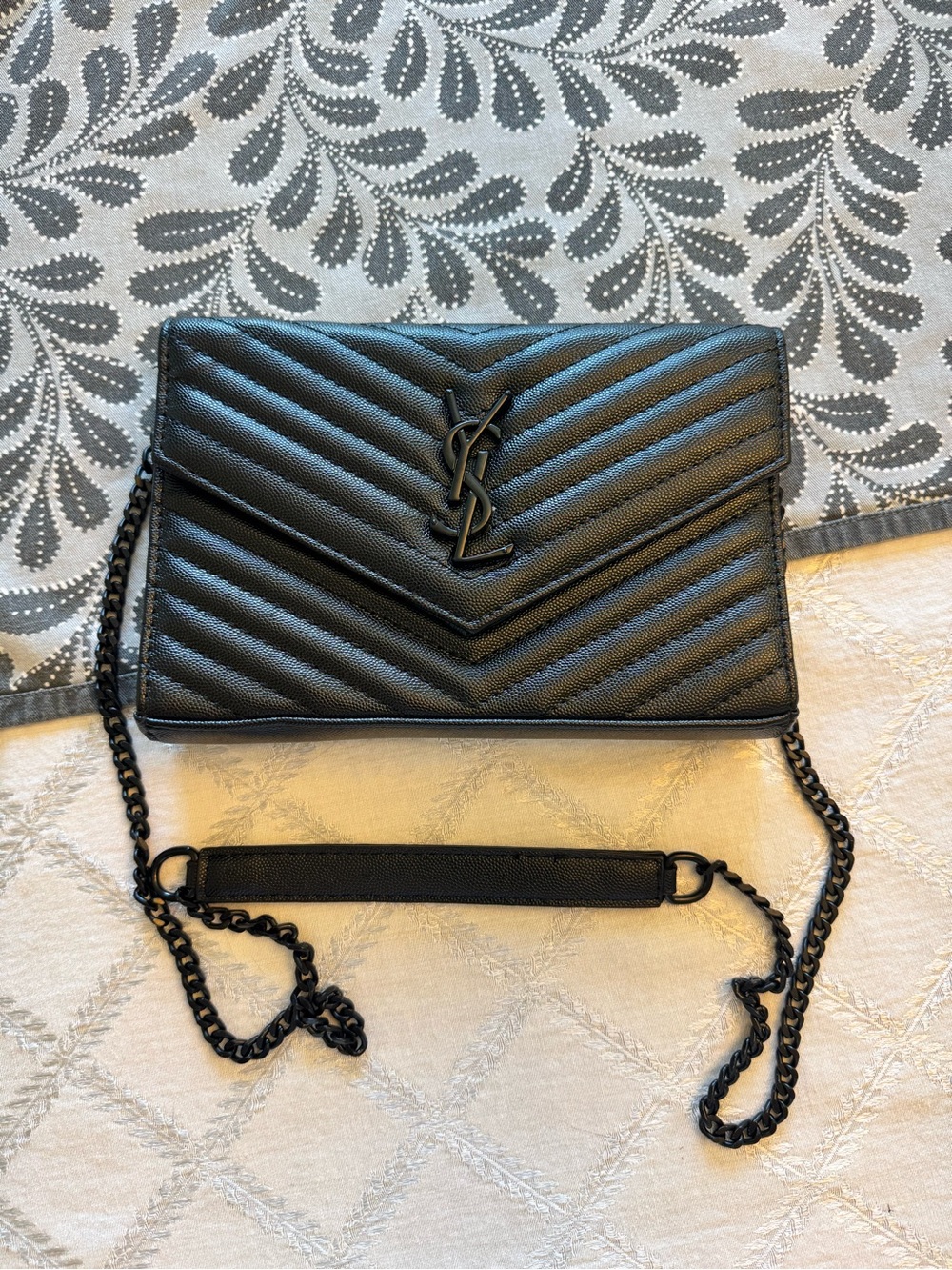 YSL black clutch crossbody bag purse - Picture 1 of 10
